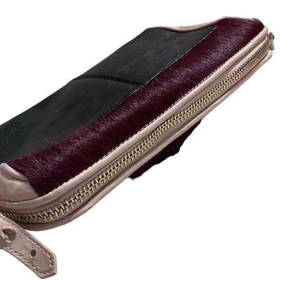 Pour la Victoire Purse Black Cream Leather Crossbody Handbag Retro Casual - Picture 6 of 14